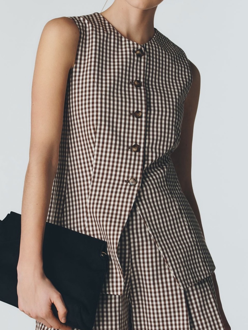 NWT Anthropologie ASTR The Label Karan Vest in Gingham Plaid